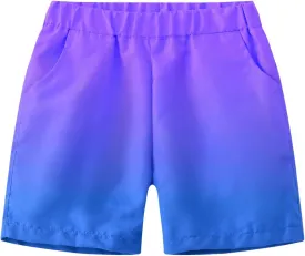Boys Pull On Preppy Shorts Girls Cotton Elastic Quick Dry Athletic Running Shorts Kids Casual Summer Clothes with