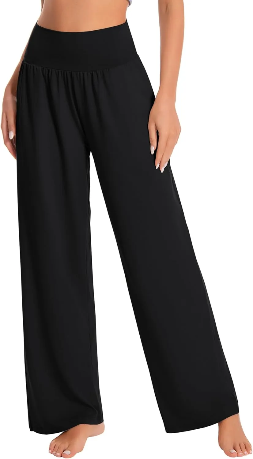 BUBBLELIME 20"/27"/29"/31"/33"/35" Women's High Waist Wide Leg Yoga Pants Casual Loose Comfy Lounge Sweatpants with Pockets