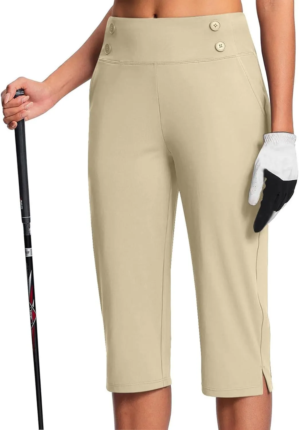 Capri Pants for Women Shorts Business Stretch High Waisted Capris Work Office Cropped Trousers Casual Summer Clothing