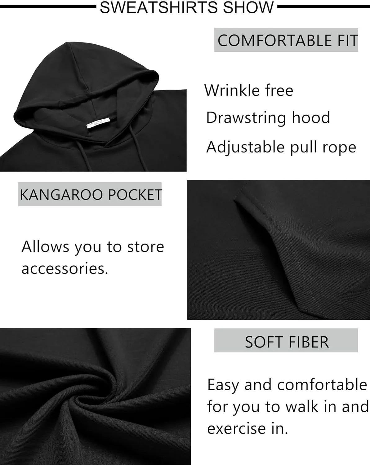 COOFANDY Sweatsuits for Men 2 Piece Tracksuit Casual Athletic Jogging Suit Hooded Set
