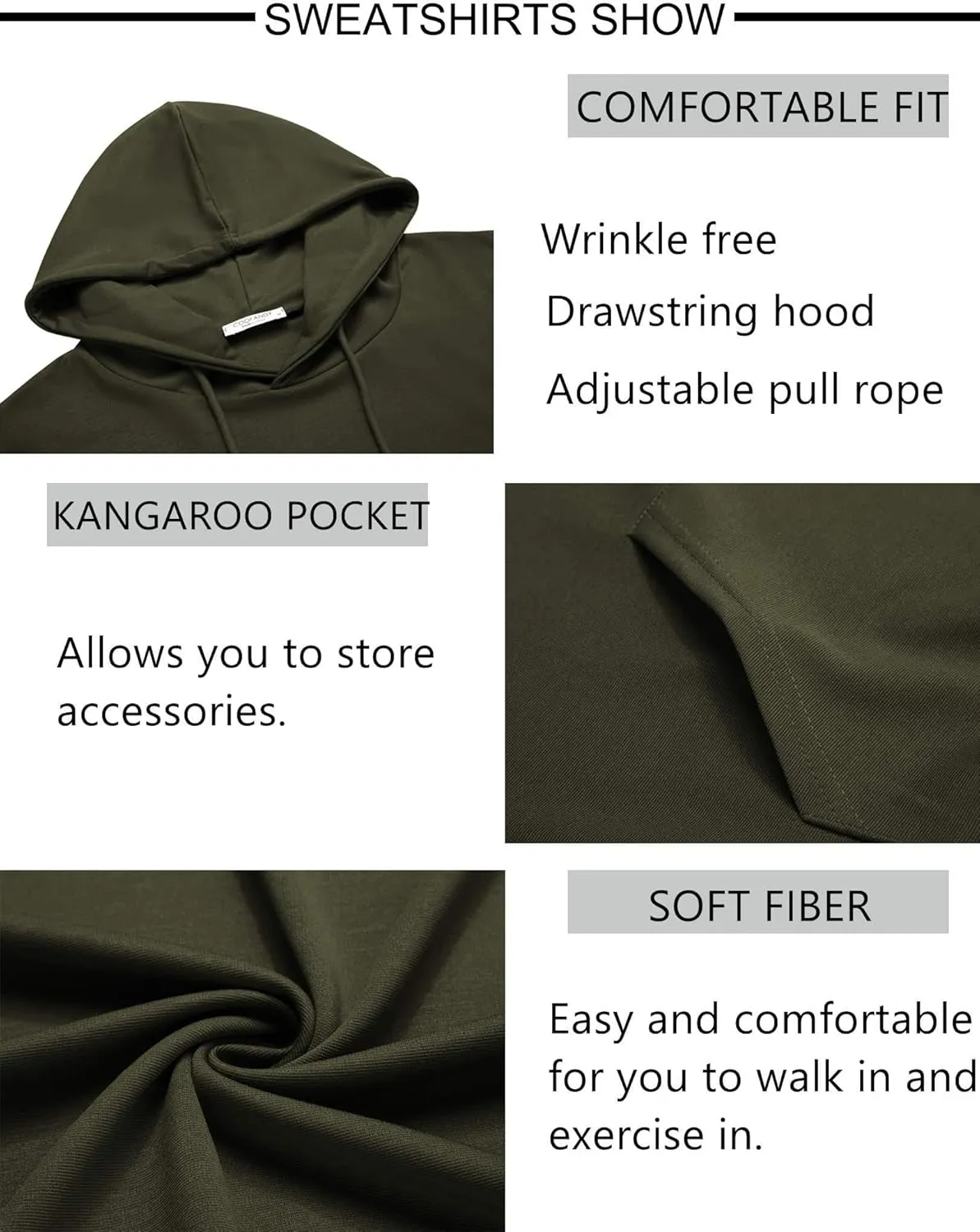 COOFANDY Sweatsuits for Men 2 Piece Tracksuit Casual Athletic Jogging Suit Hooded Set