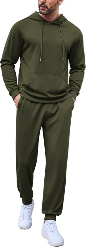 COOFANDY Sweatsuits for Men 2 Piece Tracksuit Casual Athletic Jogging Suit Hooded Set