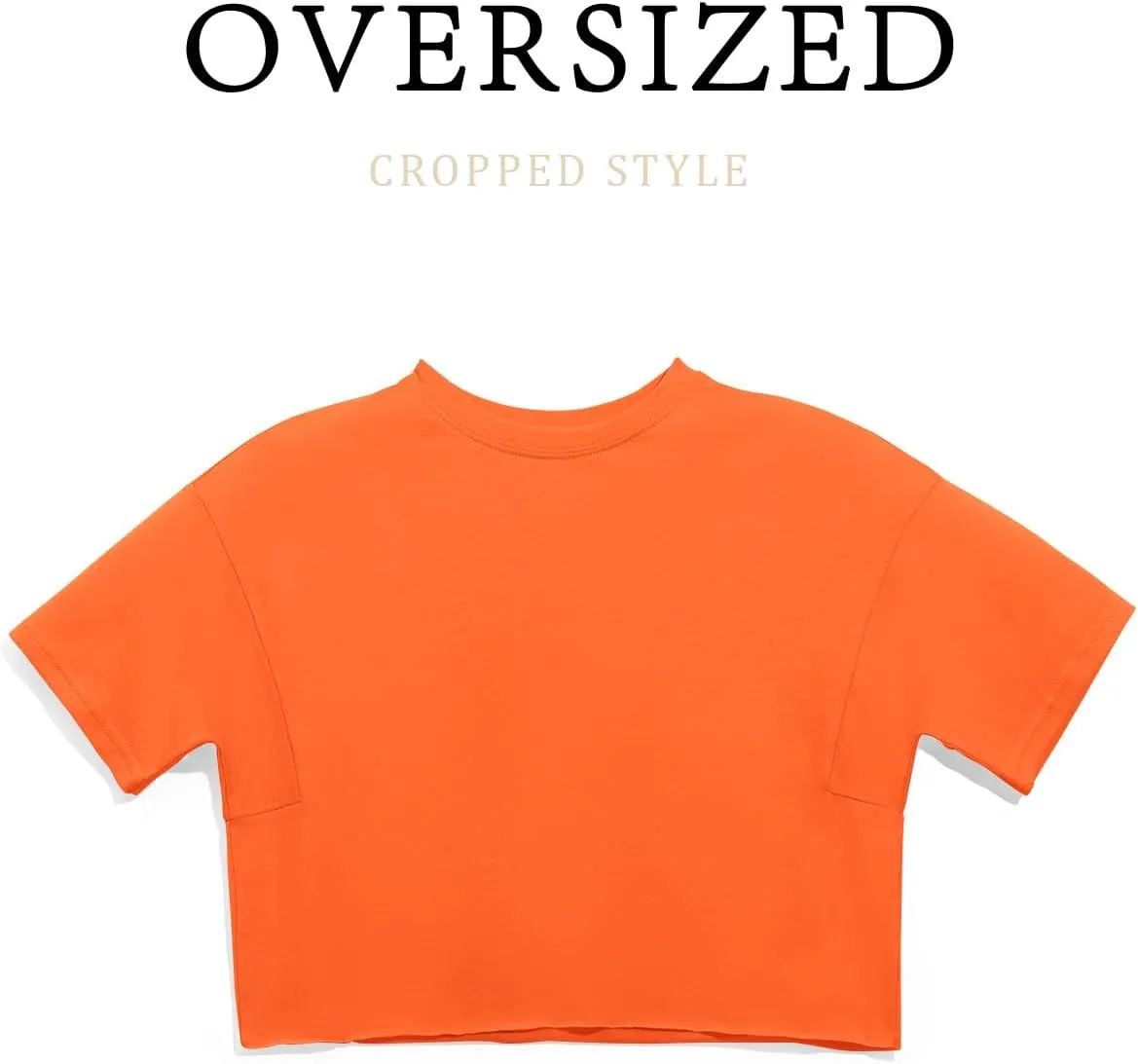 Girls Athletic Oversized Crop Tops Kids Drop Shoulder Short Sleeve T Shirts Workout Tees 5-14 Years