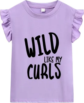 Girls Short Sleeve Shirts Casual Toddler Ruffle T Shirt Kids Bee Tank Top Mermaid Ice Cream Summer Crewneck Tees 2-7 Years