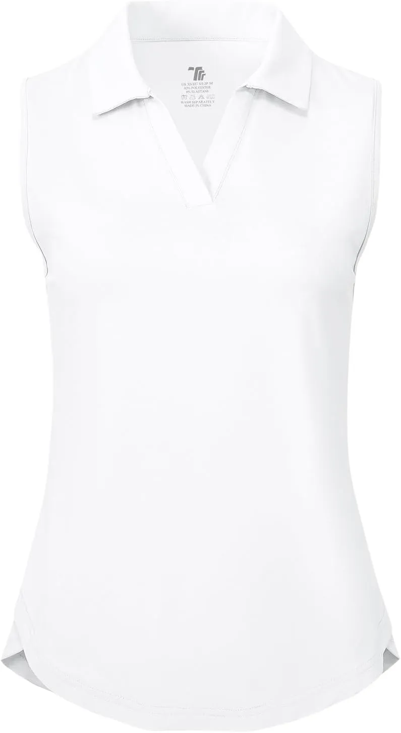 Gopune Women's Sleeveless Golf Shirts Quick Dry Lightweight UPF 50  Tennis Polo Shirts Collared V-Neck Tank Tops