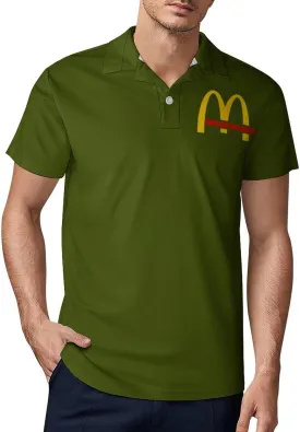 Men's Logo Polo T Shirt Short Sleeve T-Shirts for Men Teens Boys Round Neck Tshirt Merch Work Daily Clothes Uniform Tops