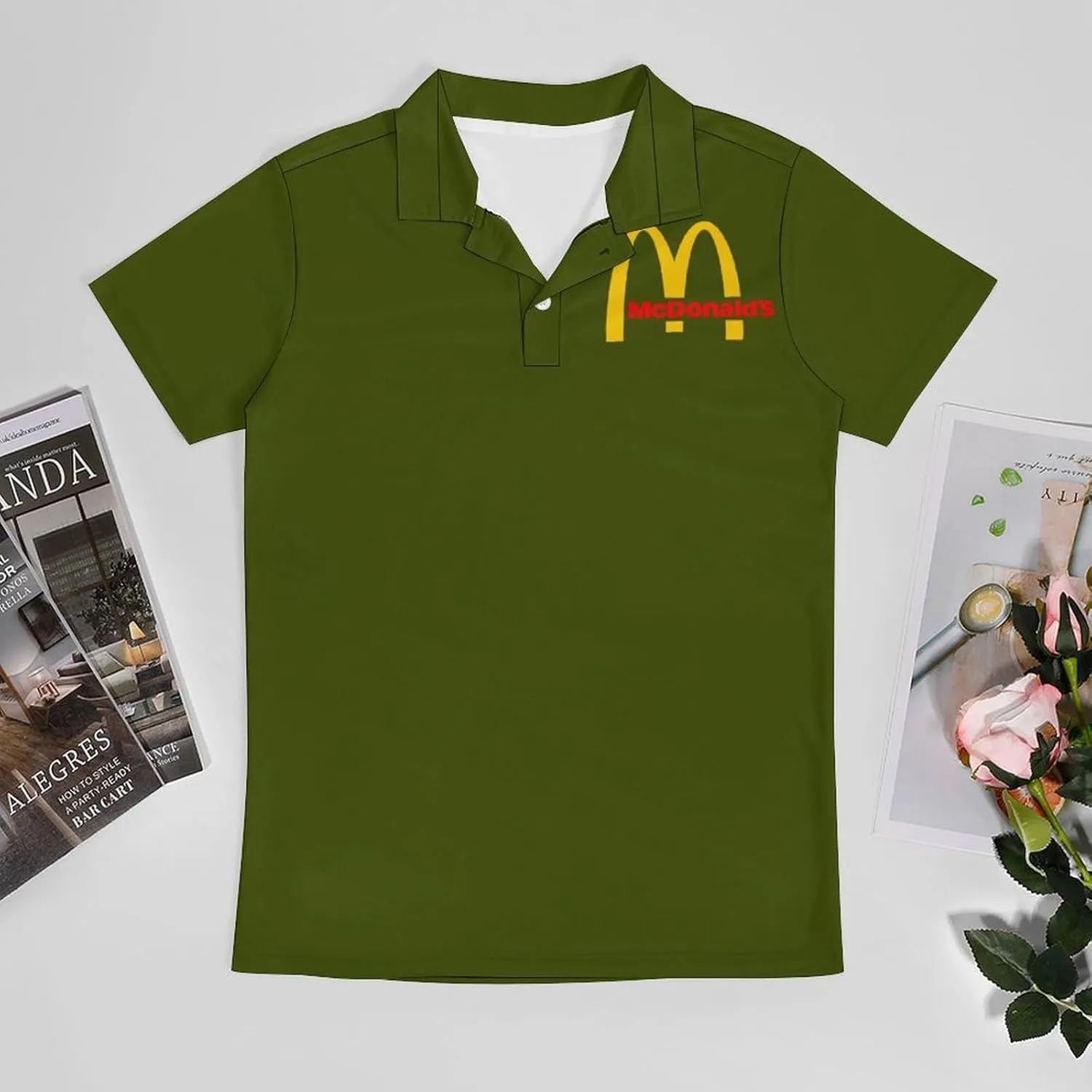 Men's Logo Polo T Shirt Short Sleeve T-Shirts for Men Teens Boys Round Neck Tshirt Merch Work Daily Clothes Uniform Tops