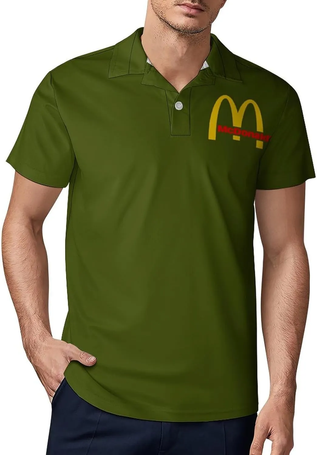 Men's Logo Polo T Shirt Short Sleeve T-Shirts for Men Teens Boys Round Neck Tshirt Merch Work Daily Clothes Uniform Tops