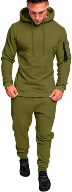 Mens Sweatsuits Set 2 Piece Hoodie Outfit Jogging Tracksuits for Men Casual Athletic Long Sleeve Pullover Suit Set