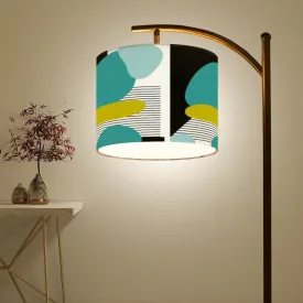 Mid Century Modern Amoeba Designed Geometric Black, Teal, Green Arc Floor Lamp