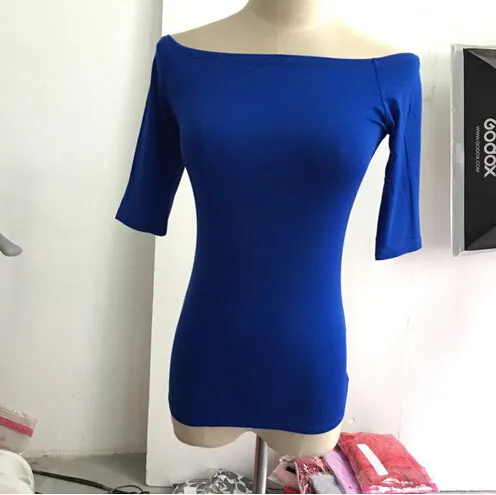 Sexy Off Shoulder Solid Color Long Sleeve Shirt