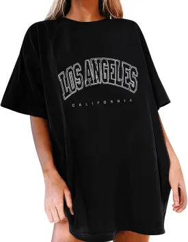 Shirts for Girls 12-14 Years Old Oversized Graphic Print Short Sleeve Tunic Tops Crew Neck Casual Drop Shoulder T Shirts
