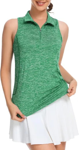 Sleeveless Golf Shirts for Women with Collar - Moisture Wicking Tennis Top Athletic Polo Tank Tops for Golf, Tennis, Workouts
