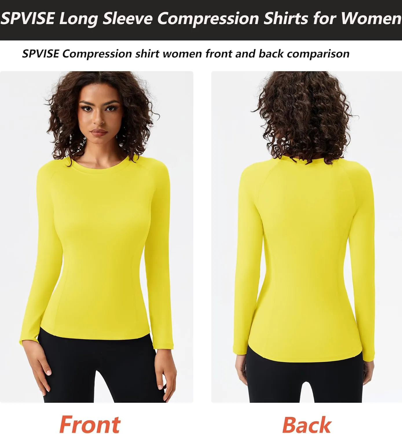 SPVISE Long Sleeve Compression Shirts for Women Workout Tops Cool Dry Breathable Yoga Running Hiking T-Shirt Fitted Basic Top