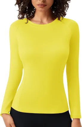 SPVISE Long Sleeve Compression Shirts for Women Workout Tops Cool Dry Breathable Yoga Running Hiking T-Shirt Fitted Basic Top