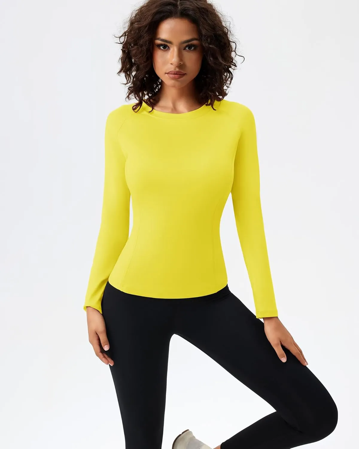 SPVISE Long Sleeve Compression Shirts for Women Workout Tops Cool Dry Breathable Yoga Running Hiking T-Shirt Fitted Basic Top