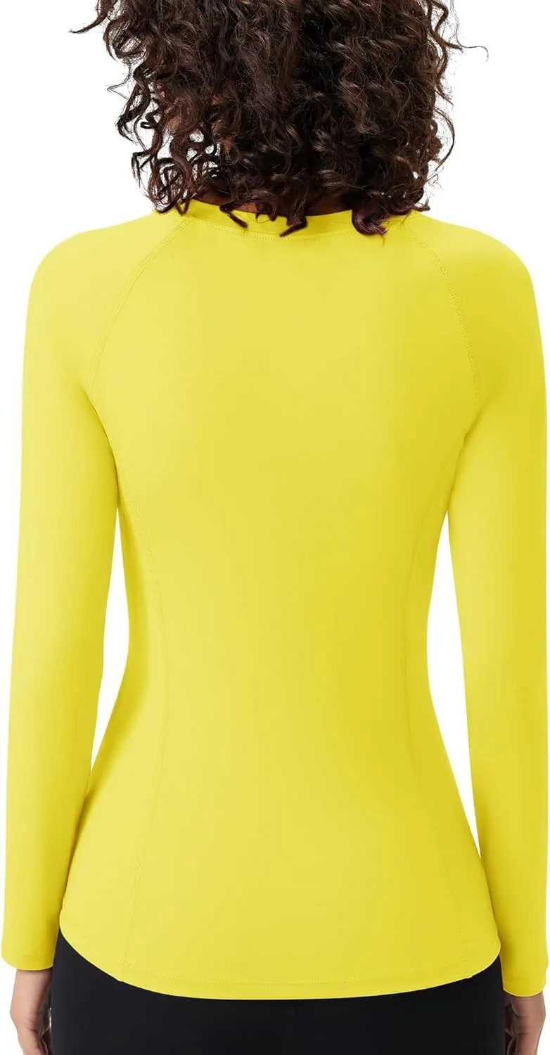 SPVISE Long Sleeve Compression Shirts for Women Workout Tops Cool Dry Breathable Yoga Running Hiking T-Shirt Fitted Basic Top