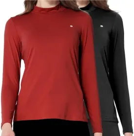 SSLR Mock Turtleneck for Women Mock Neck Top Long Sleeve T Shirt Casual Basic Active Layer
