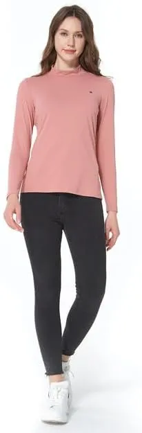 SSLR Mock Turtleneck for Women Mock Neck Top Long Sleeve T Shirt Casual Basic Active Layer
