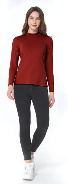SSLR Mock Turtleneck for Women Mock Neck Top Long Sleeve T Shirt Casual Basic Active Layer