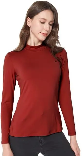 SSLR Mock Turtleneck for Women Mock Neck Top Long Sleeve T Shirt Casual Basic Active Layer