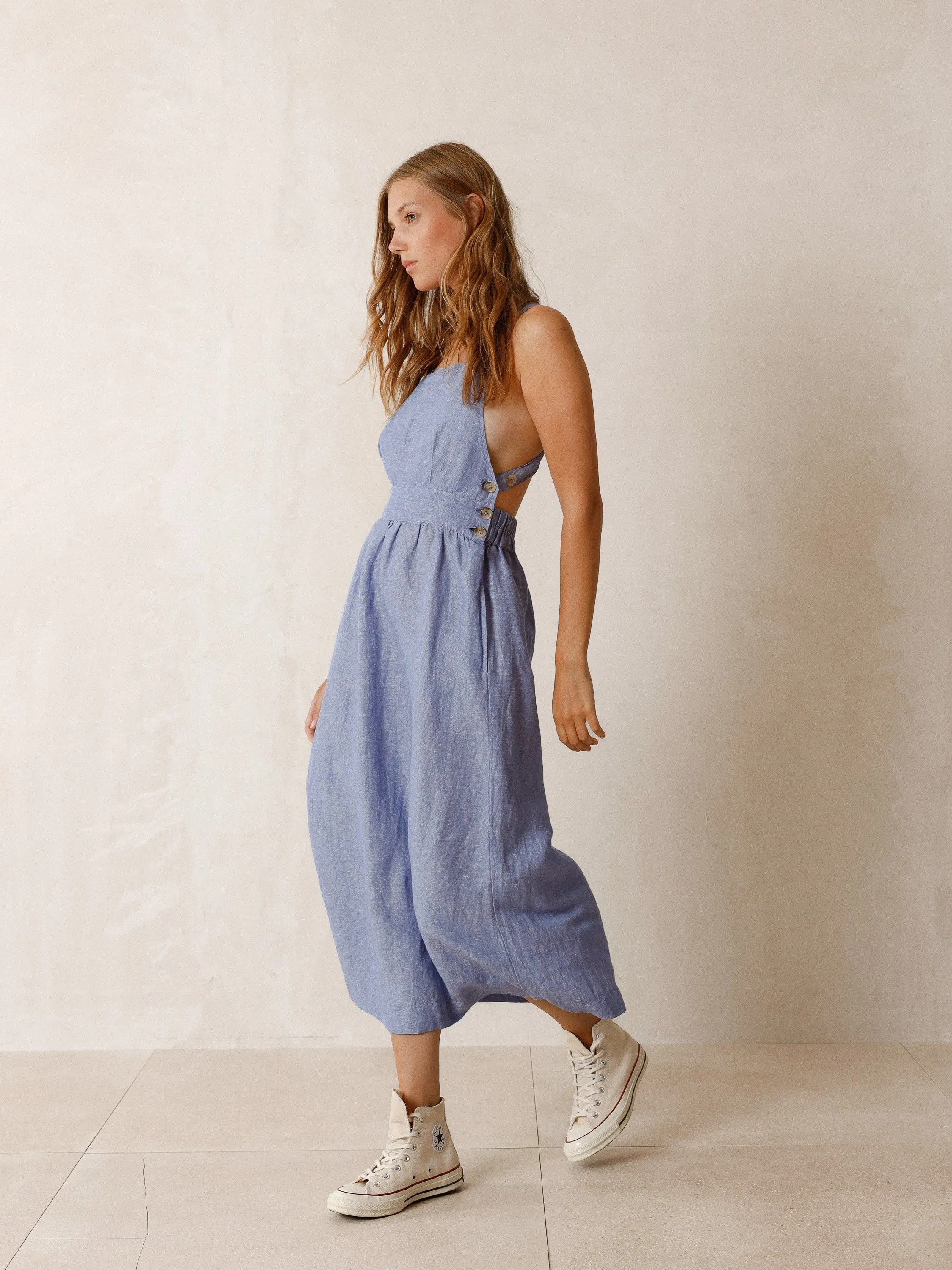Strappy Midi Dress Azul Glacial