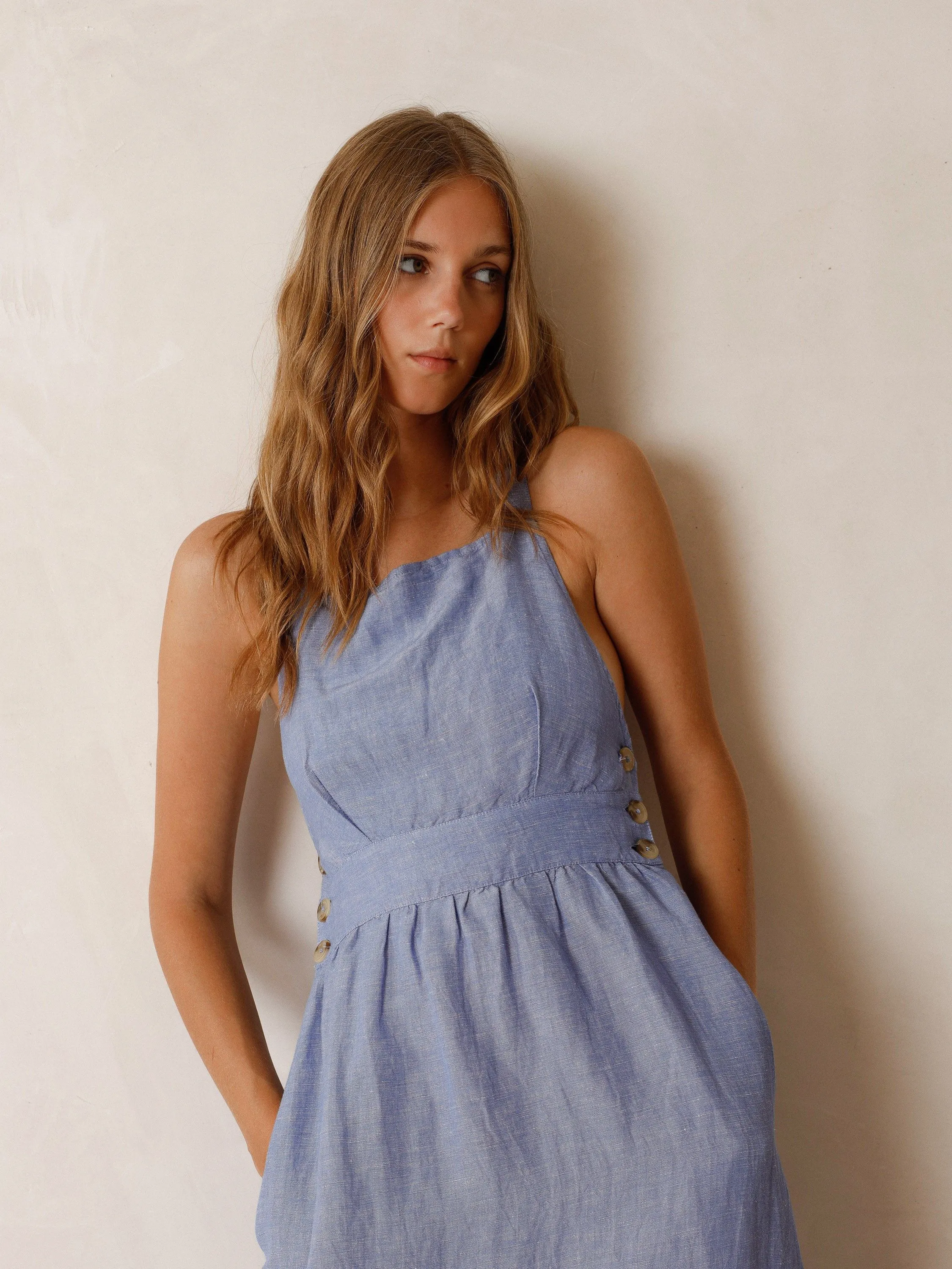 Strappy Midi Dress Azul Glacial