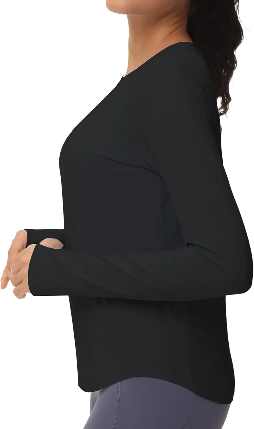 THE GYM PEOPLE Women's Long Sleeve Workout Shirts Athletic Crewneck Hiking Tops with Thumb Hole