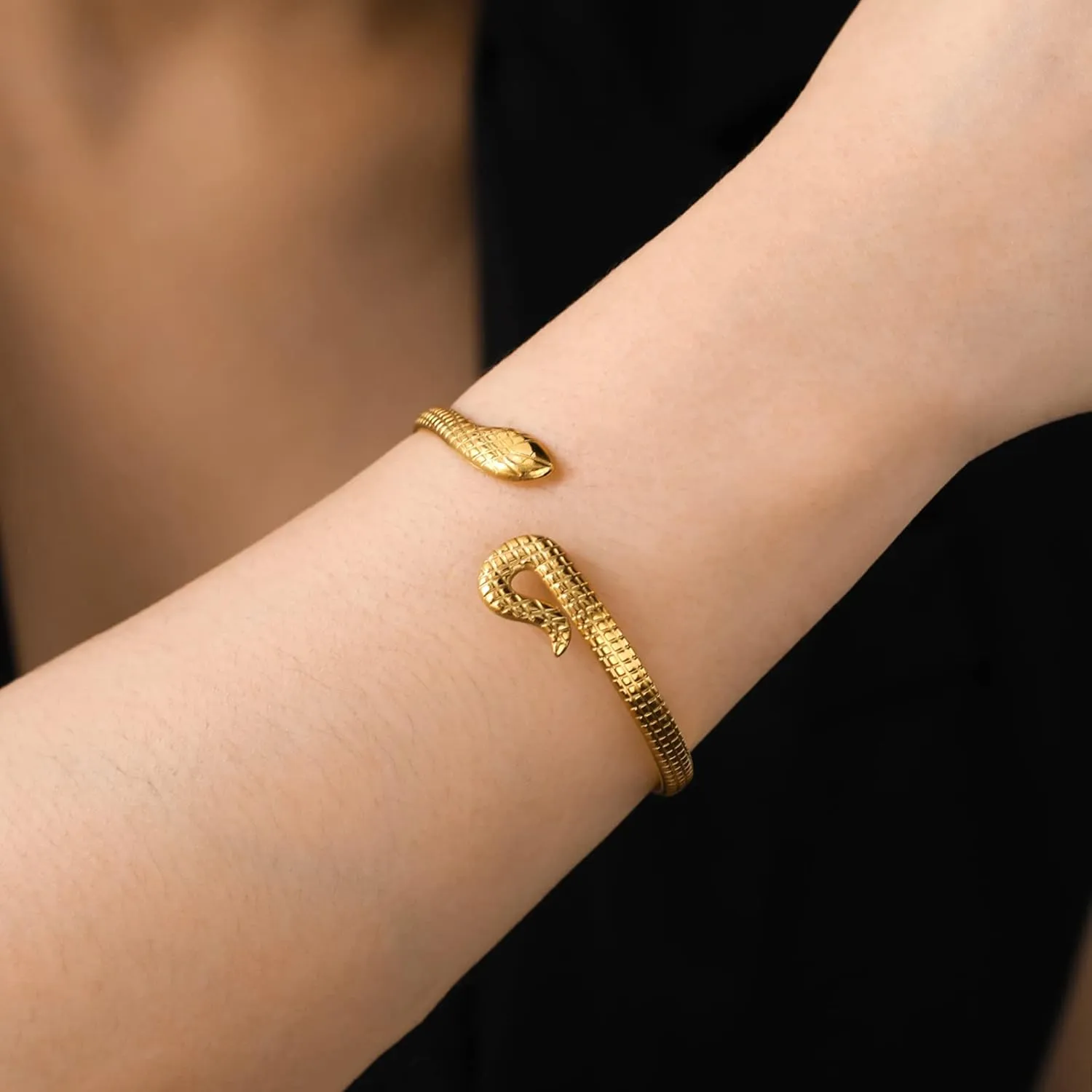 UNIFT Snake Bracelet for Women Stainless Steel Vintage Chic Open Serpent Bangle Bracelet Animal Jewelry