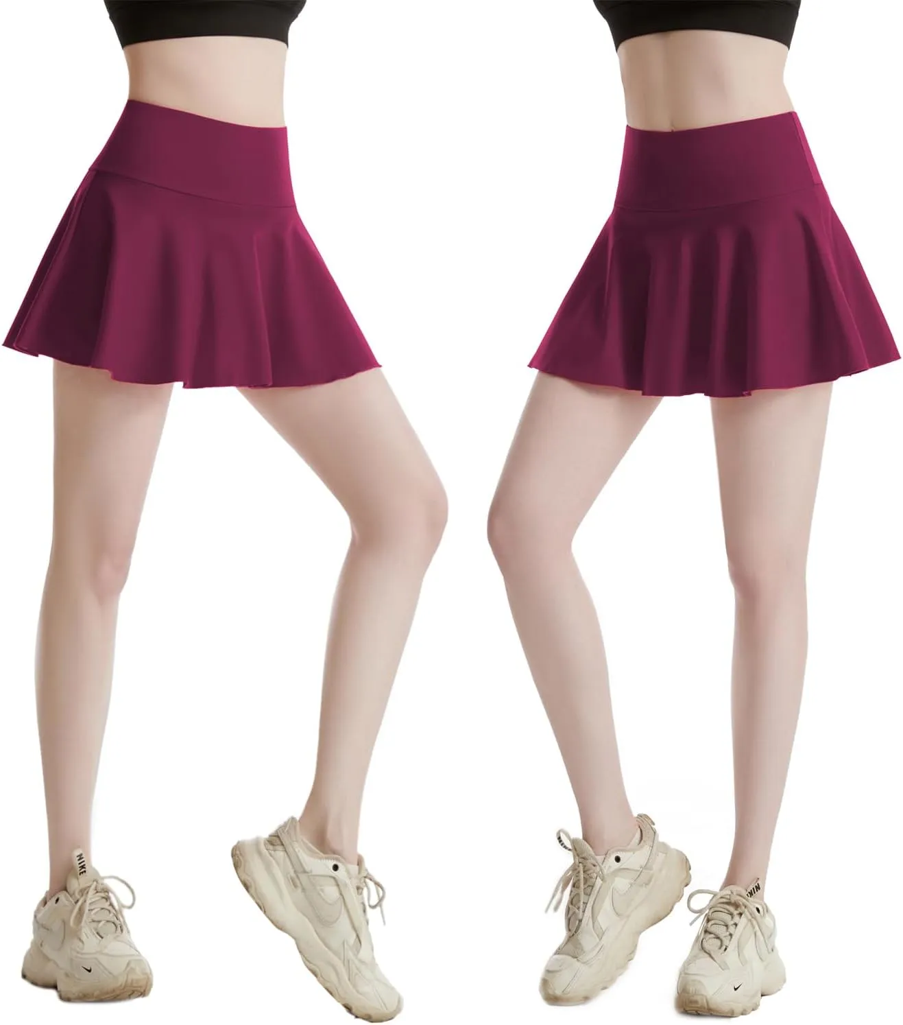 Women Tennis Skirt Golf Skorts Athletic High Waisted with 2 Pockets Inner Shorts Sport Workout Pleated Pickleball