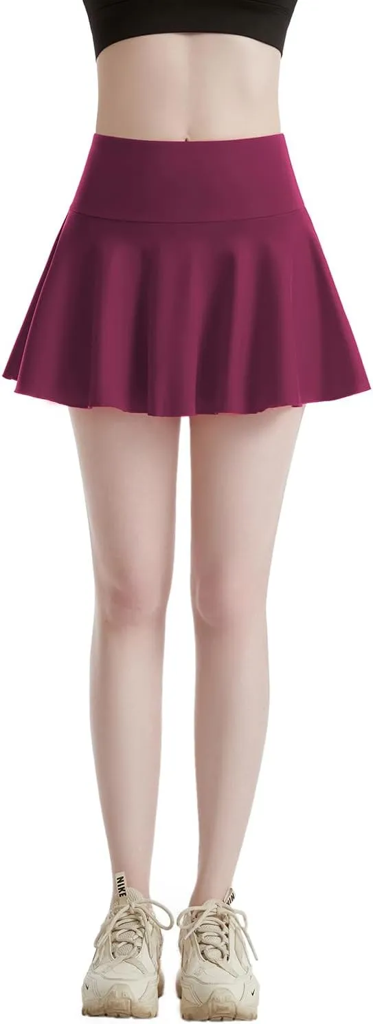 Women Tennis Skirt Golf Skorts Athletic High Waisted with 2 Pockets Inner Shorts Sport Workout Pleated Pickleball