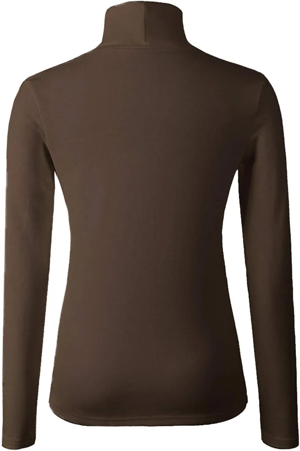 Women's Basic Long Sleeve Turtleneck T-Shirt Solid Casual Slim Cotton Top Base Layers