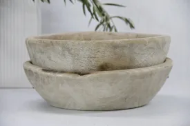 Wooden Dough Bowl Antique | Medium Hand Carved | Catchall