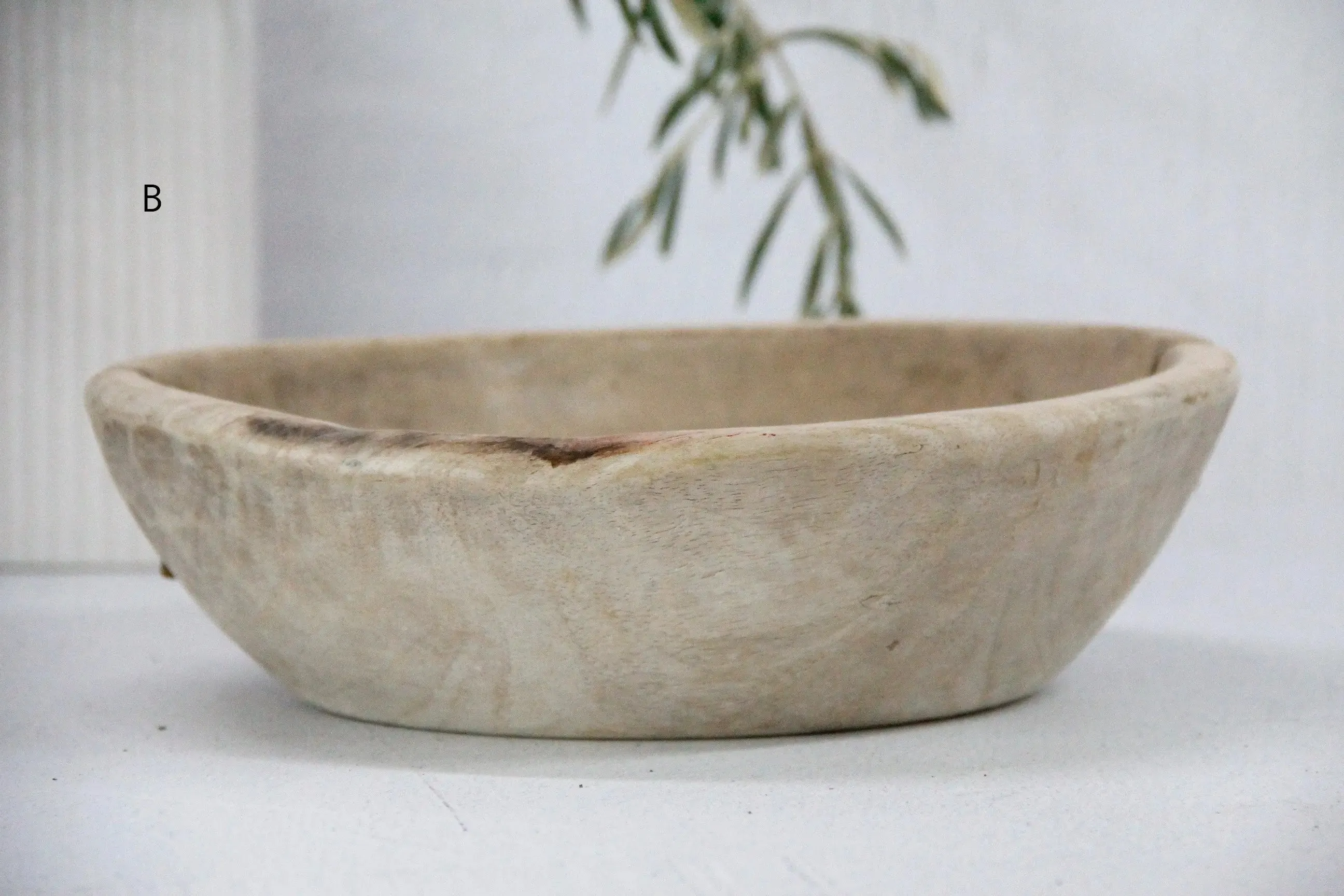 Wooden Dough Bowl Antique | Medium Hand Carved | Catchall