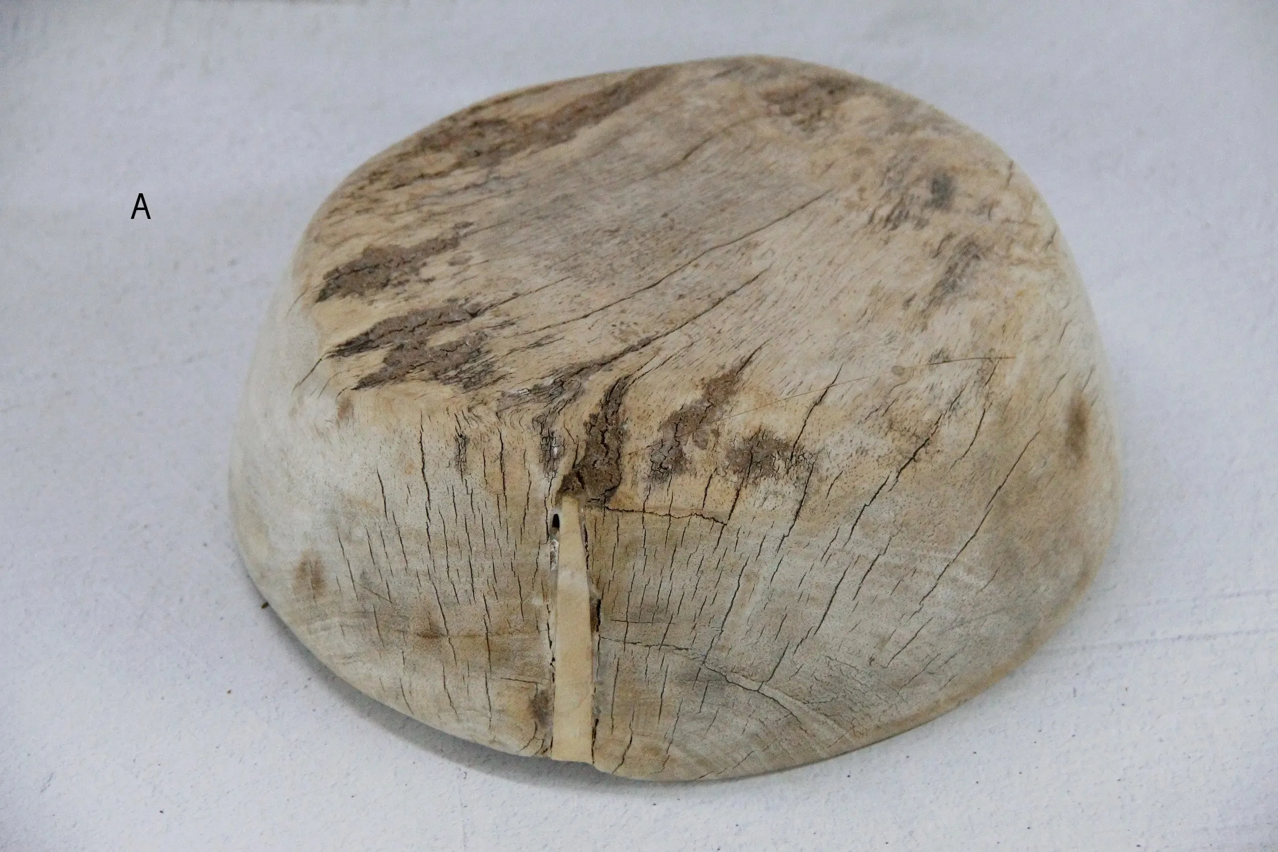 Wooden Dough Bowl Antique | Medium Hand Carved | Catchall